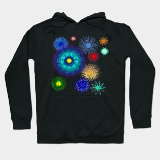 Geometric Colorful Bright Flower Pattern Hoodie